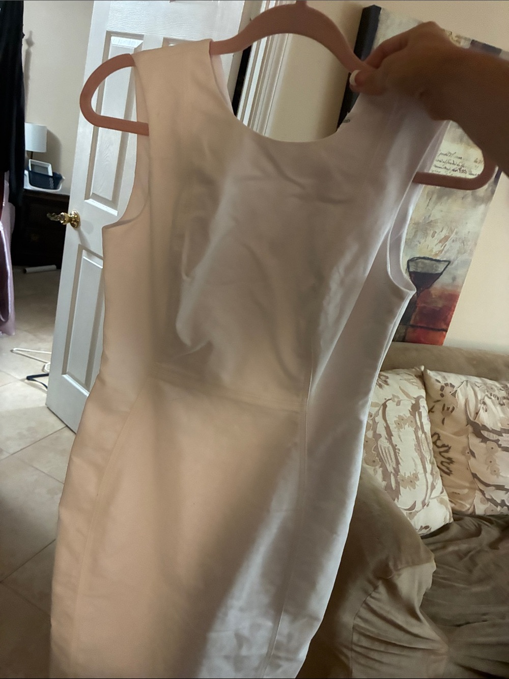 Calvin Klein White Dress with Gold Zipper